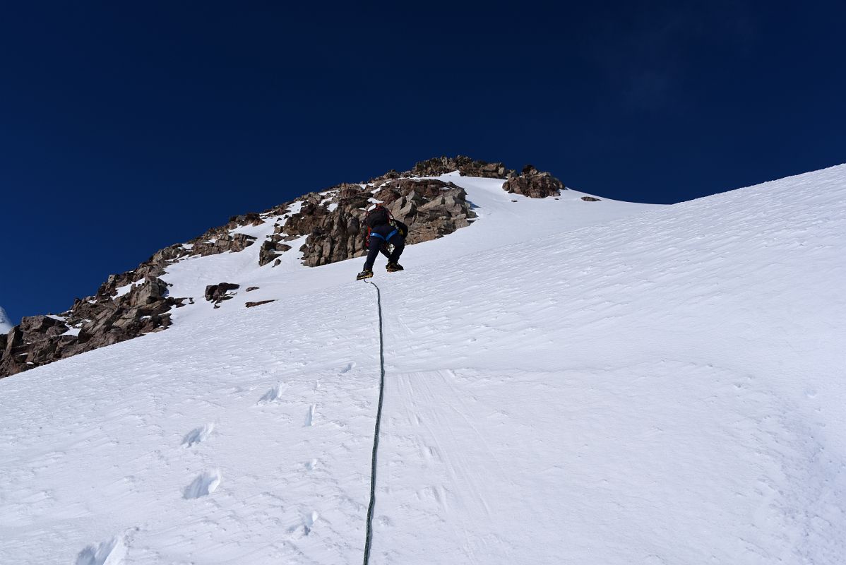 12B Pachi Leads A Steep Section Of The Climb To The Peak Across From Knutsen Peak On Day 5 At Mount Vinson Low Camp